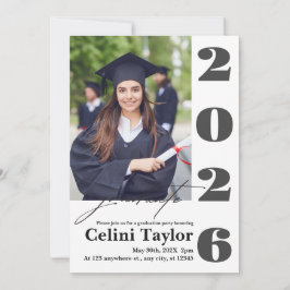 Photo Graduation Party Invitation 2026 - Custom Inbjudningar