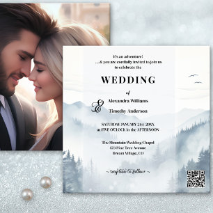 Photo Gräs Träd Mountain Winter Wedding Inbjudningar