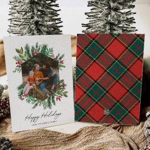 Photo Greenery Glad helg Card Julkort