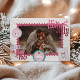 Photo Groovy Nutcracker Retro Pastel Christmas Julkort