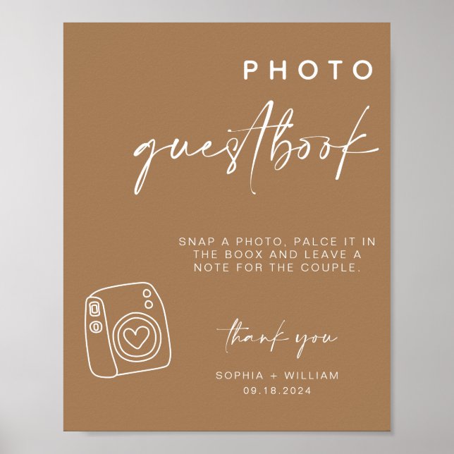 Photo Guestbook | Bho polaroid gästskylt bok Poster (Framsidan)