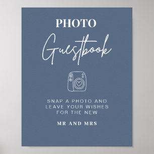 Photo Guestbook   Modern Minimalistisk Bröllop-sig Poster