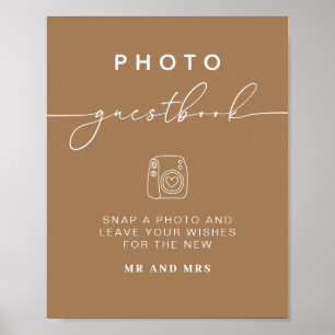 Photo Guestbook Modern Minimalistisk Bröllop-sig Poster