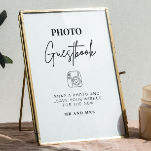 Photo Guestbook Modern Minimalistisk Bröllop-sig Poster