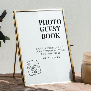 Photo Guestbook Modern Minimalistisk Bröllop-sig Poster