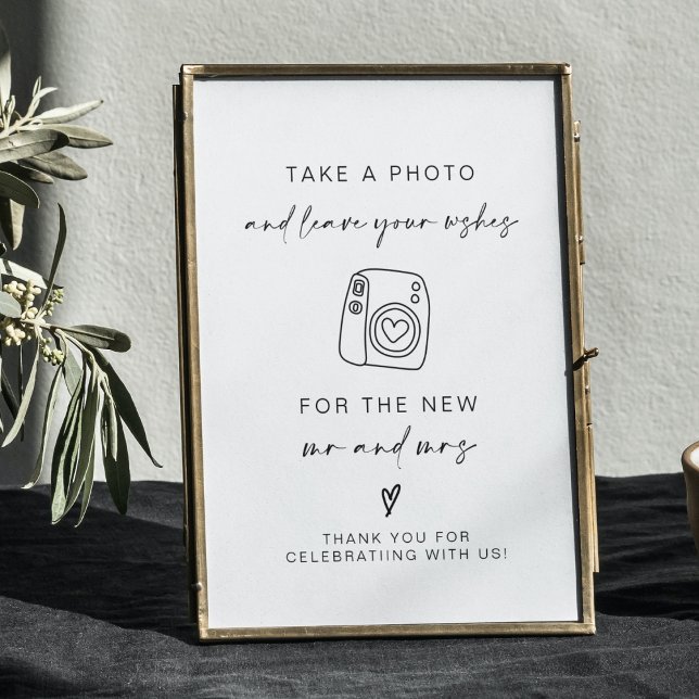 Photo Guestbook | Modern Minimalistisk Bröllop-sig Poster (Skapare uppladdad)