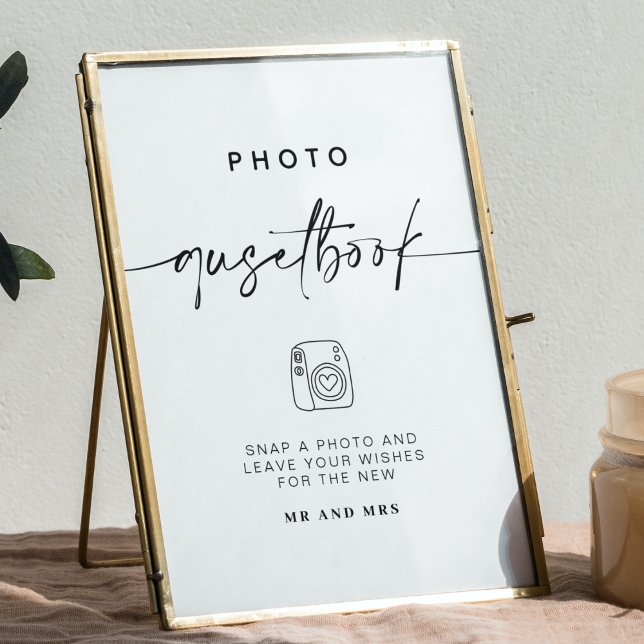 Photo Guestbook | Modern Minimalistisk Bröllop-sig Poster (Skapare uppladdad)