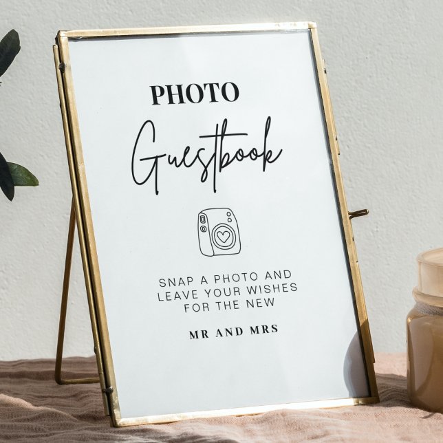 Photo Guestbook | Modern Minimalistisk Bröllop-sig Poster (Skapare uppladdad)