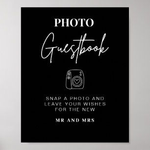 Photo Guestbook   Modern Minimalistisk Bröllop-sig Poster