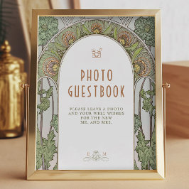 Photo Guestbook Sign Vintage Art nouveau av Mucha Poster