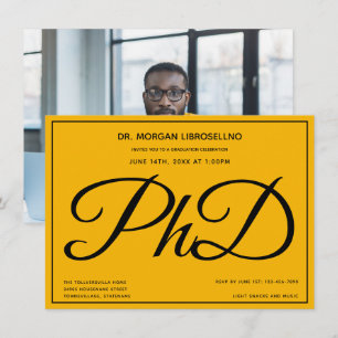 Photo Gult PhD-Studentfest Inbjudningar