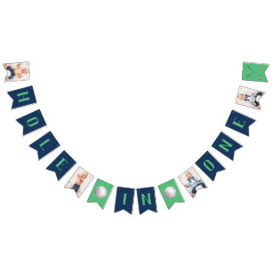 Photo Hål i en Golf First Birthday-banderoll Vimplar