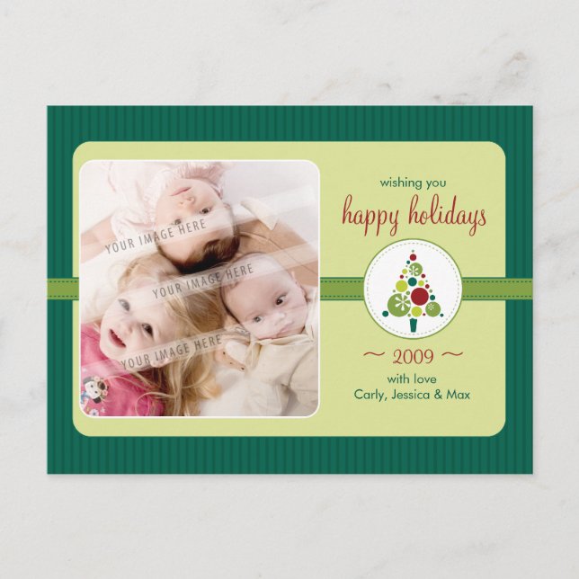 PHOTO HÄLSNING POSTCARD : Den moderna bytet träd L Helg Vykort (Framsida)