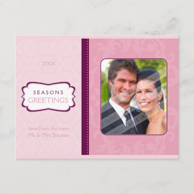 PHOTO HÄLSNING POSTCARD: divinely damask L8 Helg Vykort (Framsida)