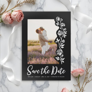 Photo Hand plockade Ro Black White Romantic Simple Spara Datumet