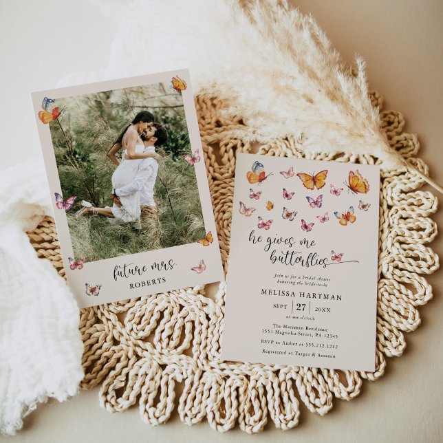 Photo he Ge Me Butterflies Möhippa Inbjudningar (Skapare uppladdad)