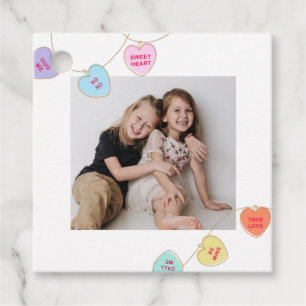Photo Heart Candy Valentine Day Gåvor Etiketter