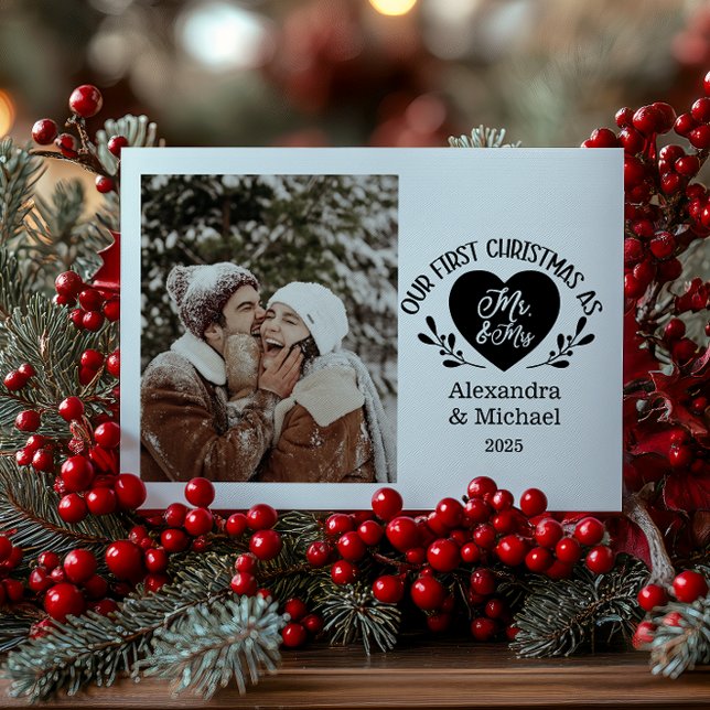 Photo Heart First Christmas as Mr & Mrs Julkort (Skapare uppladdad)