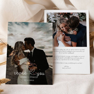 Photo Heart Hand-Lettered Bröllop Tack Kort