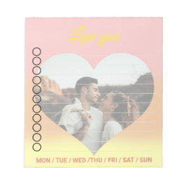 Photo Heart Romantic Sunrise Anteckningsblock