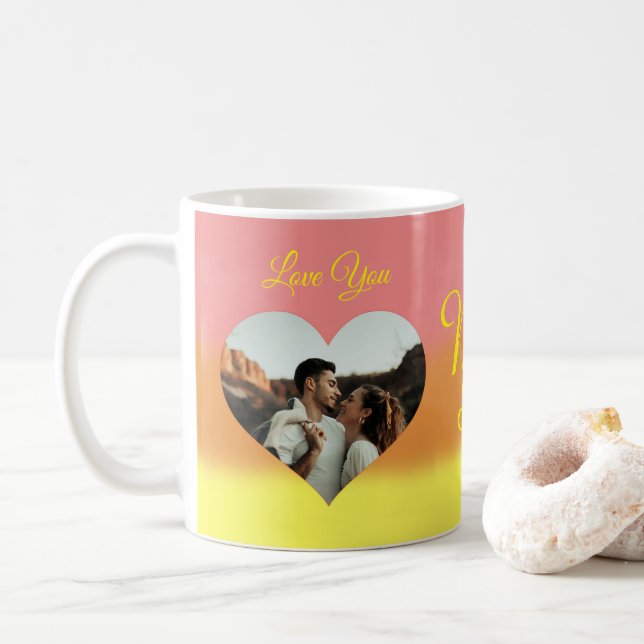 Photo Heart Template Sunrise-par Kaffemugg (Med munk)