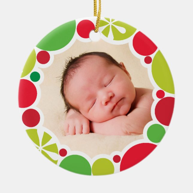 PHOTO HELGDAG DECOR - ljust färgad krans Julgransprydnad Keramik (Framsidan)