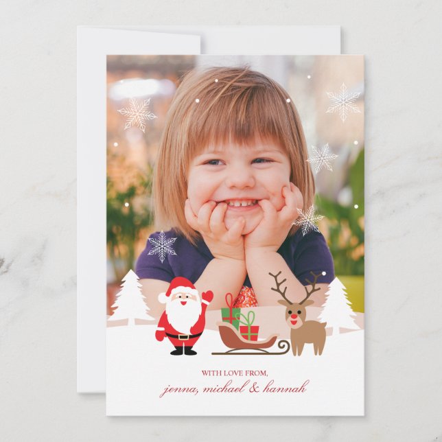 PHOTO-HELGDAG-KORT | Buffalo Check Santa Flanell Julkort (Framsida)