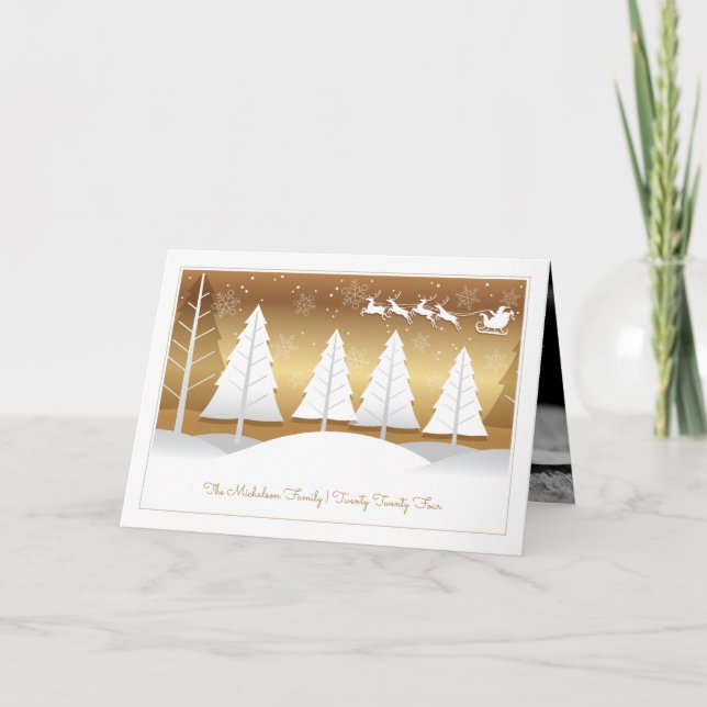 PHOTO-HELGDAG-KORT | Golden Jultomten Flight Helgkort (Framsida)