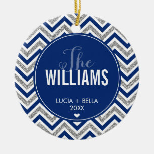 PHOTO HELGDAG ORNAMENT CHevron glitter silver