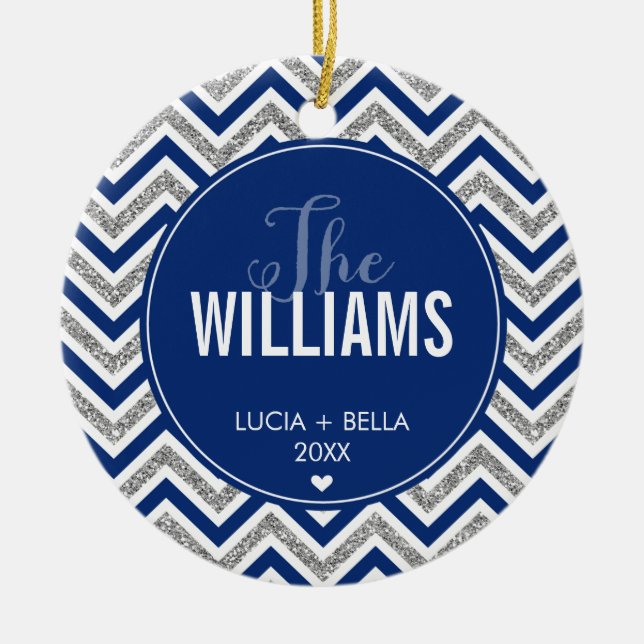PHOTO HELGDAG ORNAMENT CHevron glitter silver (Framsidan)