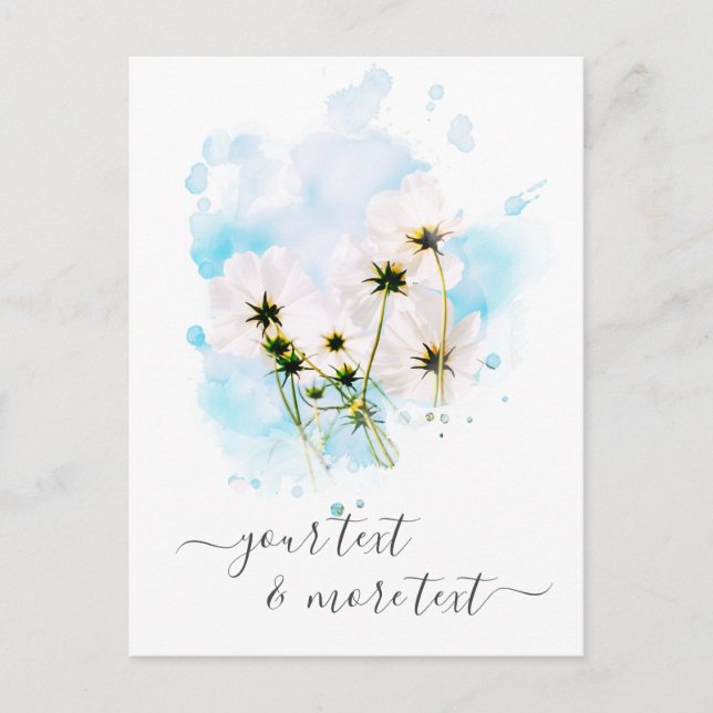 *~* Photo HIMMEL Rosa Flowers BLOMMIGT AR15 Vykort (Framsida)