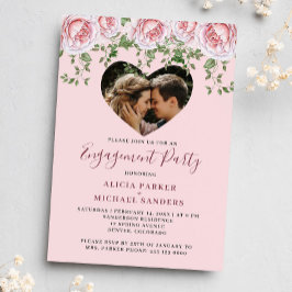 Photo Hjärtans rosa Valentine förlovningsfest Inbjudningar