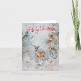 Photo Hjort Rustic Winter God jul Helgkort