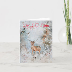 Photo Hjort Rustic Winter God jul Helgkort