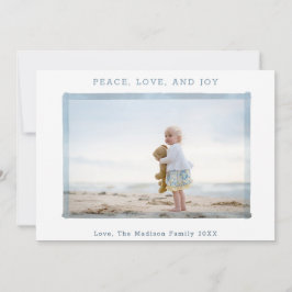 PHOTO HOLIDAY CARD | Coastal Beach Peace Love Joy Julkort