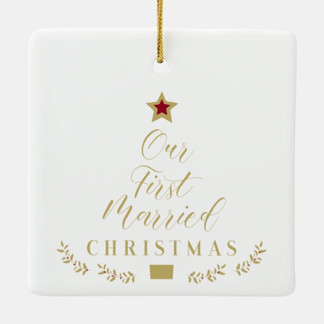 Photo Holly Grenar vår första marriktade jul Julgransprydnad Keramik (Baksida)