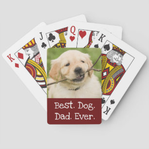 Photo Hund Personlig Bästa Hund Pappa någonsin Röd Casinokort