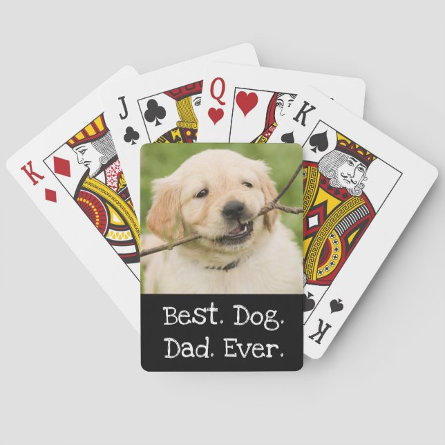 Photo Hund Personlig Best Hund Pappa någonsin svar Casinokort (Baksidan)