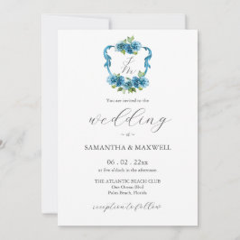 Photo Hydrangea Wedding Monogram Invitations Inbjudningar