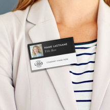 Photo ID Logotyp Simple Black White Magnetic Large