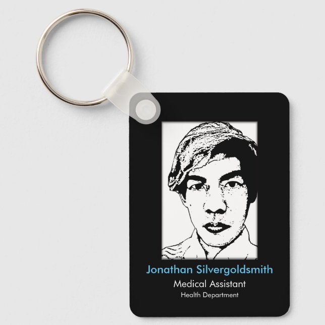 Photo ID Metall Keychain Black 4 Nyckelring (Framsida)
