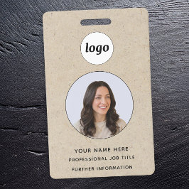 Photo ID Professional Brown Paper Effect Name