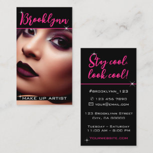 Photo Image Template Modern Coola Girly Rosa Sloga Visitkort