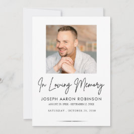 Photo In Loving Memory Funeral Memorial Keepsake Inbjudningar