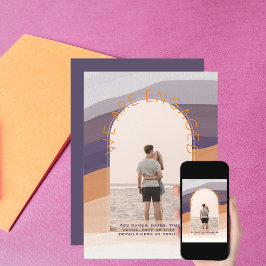 Photo Inbjudan Dave Date Lila Orange Bröllop