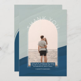 PHOTO-inbjudan för contemporary Ocean Stripe-TACK Inbjudningar