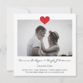 Photo Instant with Heart Engaged Couple Wedding Spara Datumet