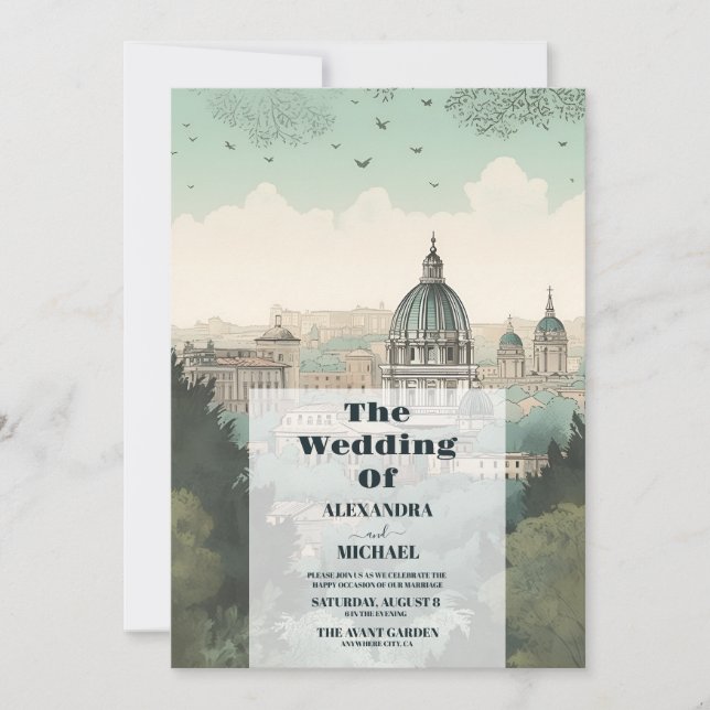 Photo Italien Rom Destination Wedding Inbjudningar (Framsida)