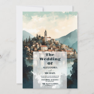 Photo Italien Sjö Como Destination Wedding Inbjudningar