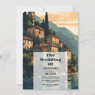 Photo Italien Sjö Como Destination Wedding Inbjudningar